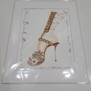 New Manolo Blahnik art print matted white 11 X 14